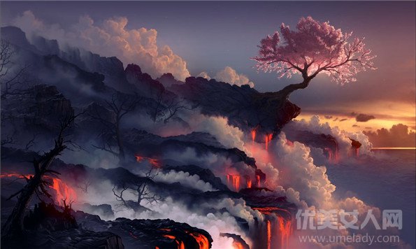 156569__art-arcipello-landscape-rocks-wood-cherry-volcano-lava-smoke-sea_p.jpg